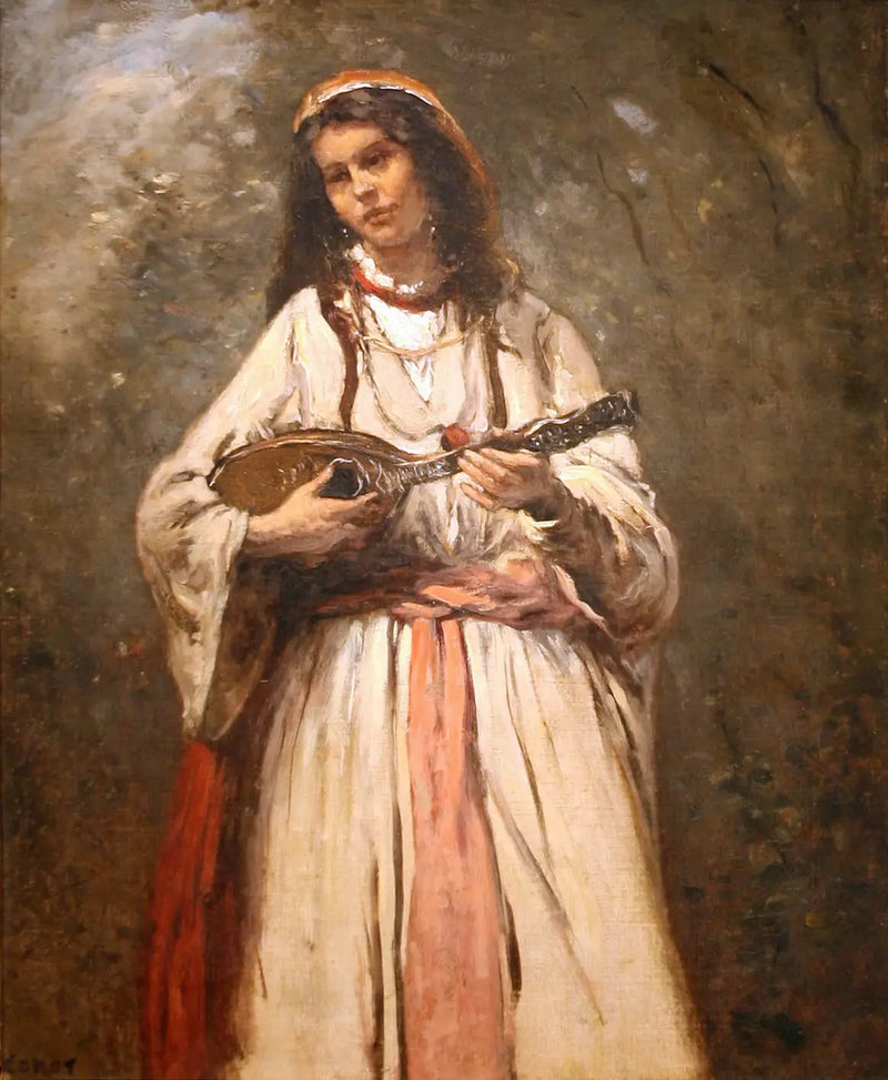 Young Bohemian with Mandolin - Jean-Baptiste Camille Corot