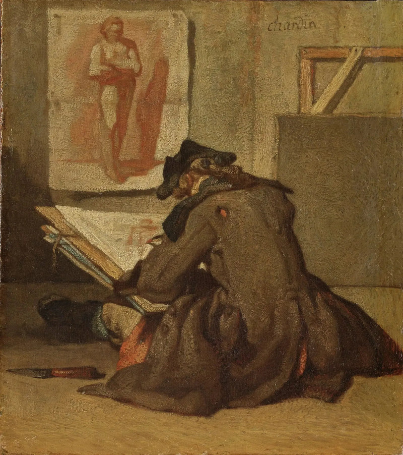 Young student drawing - Jean Siméon Chardin