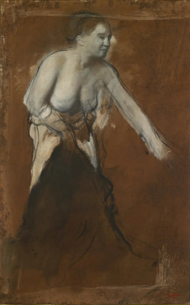 Young Woman Half-Naked - Edgar Degas