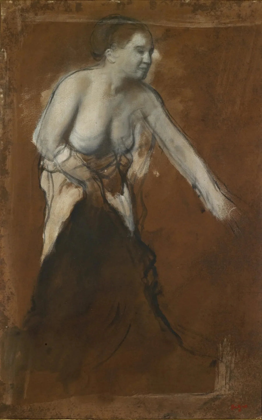 Young Woman Half-Naked - Edgar Degas