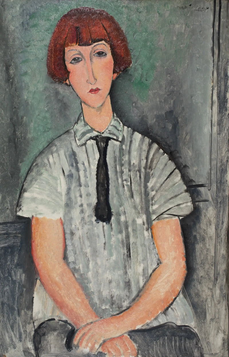 Young Woman in a Striped Shirt - Amedeo Modigliani