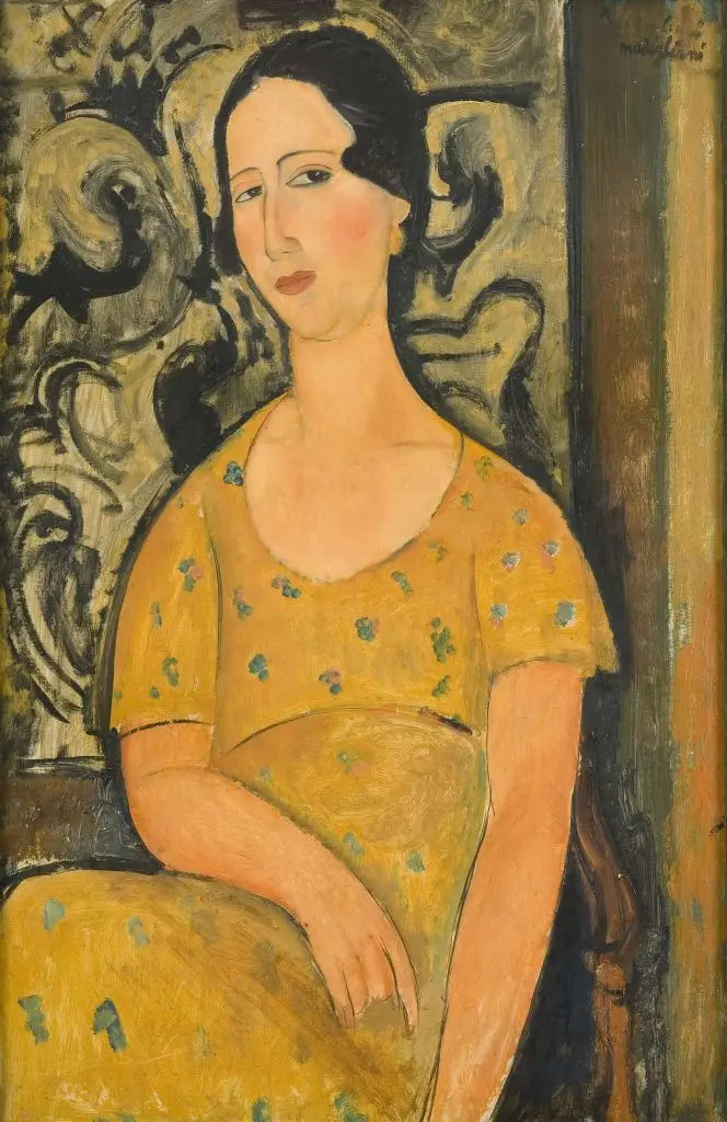 Young Woman in a Yellow Dress (Renée Modot) - Amedeo Modigliani