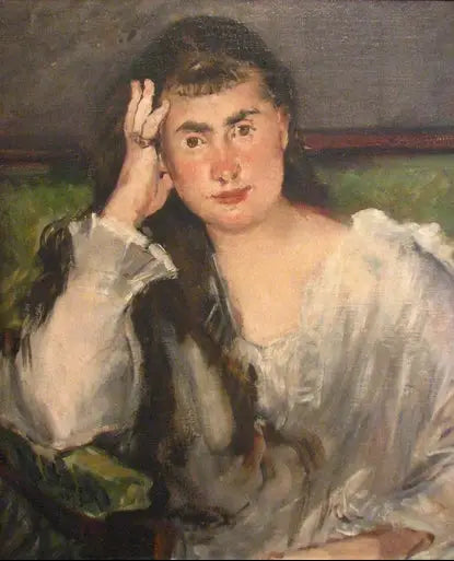 Young Woman Leaning (Marguerite de Conflans) - Édouard Manet