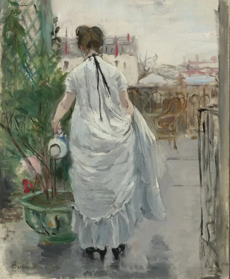 Young Woman Watering a Shrub - Berthe Morisot