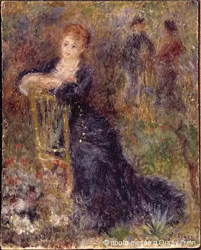 Young Woman Sitting in a Garden - Pierre-Auguste Renoir