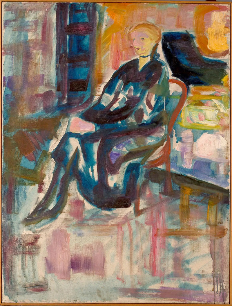 Young Woman Sitting - Edvard Munch