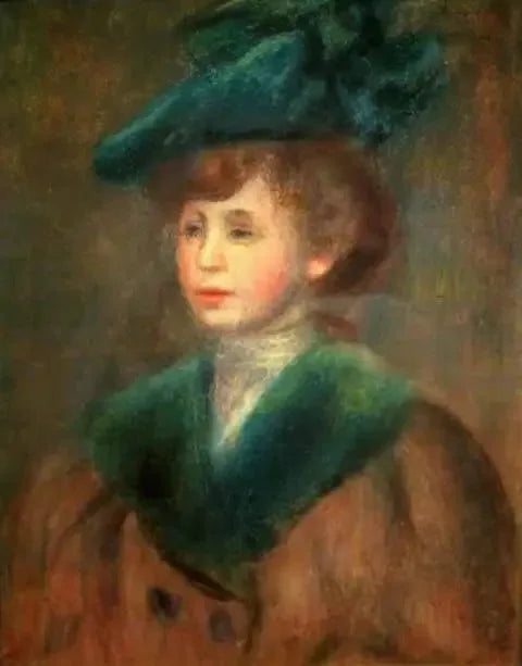 Young Woman with a Green Hat - Pierre-Auguste Renoir