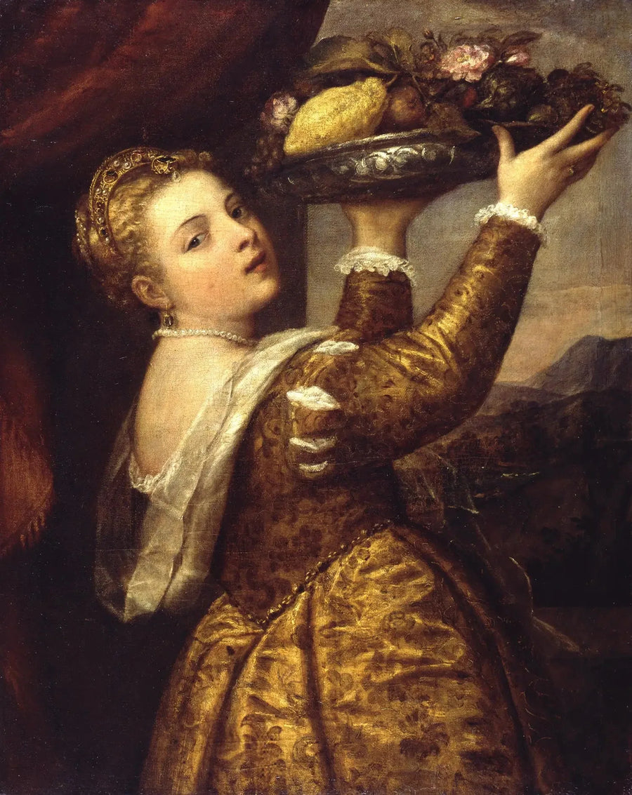 Young Woman with a Fruit Tray - Titian