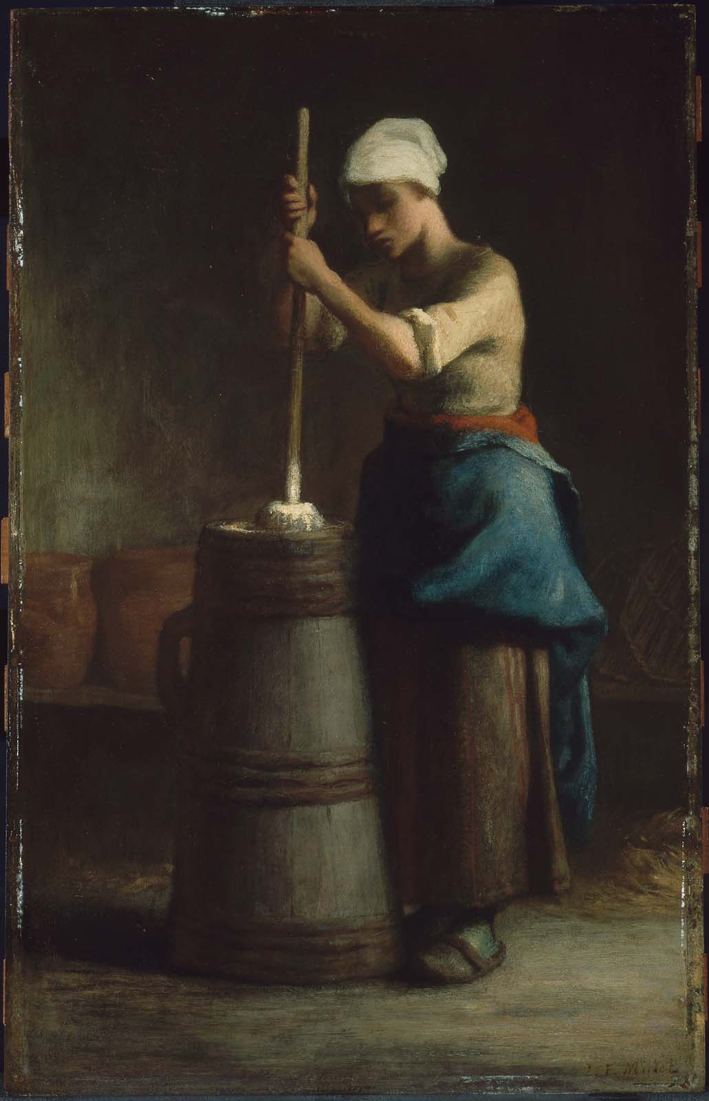 Young woman churning butter - Jean-François Millet