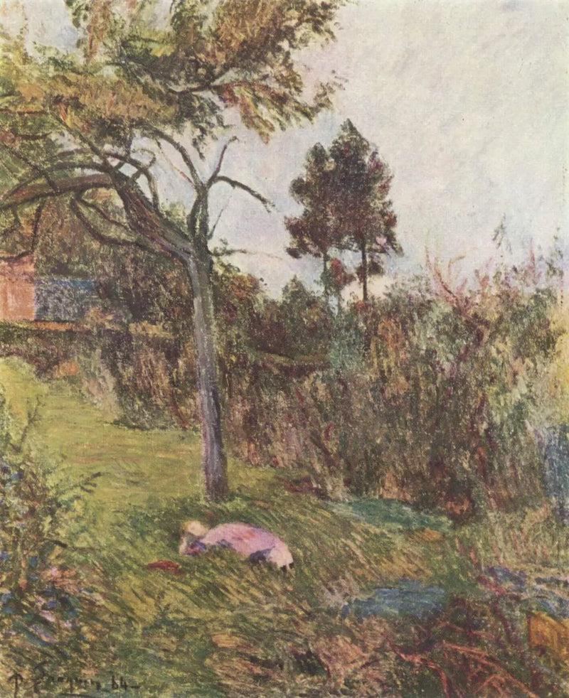 Young Woman Lying in the Grass, or Girl Lying in a Meadow - Paul Gauguin