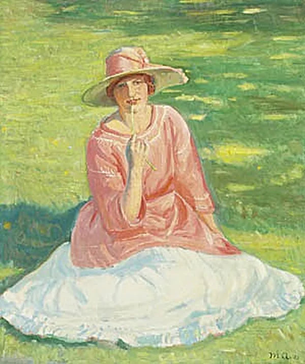 Young woman in a garden. - Michael Peter Ancher