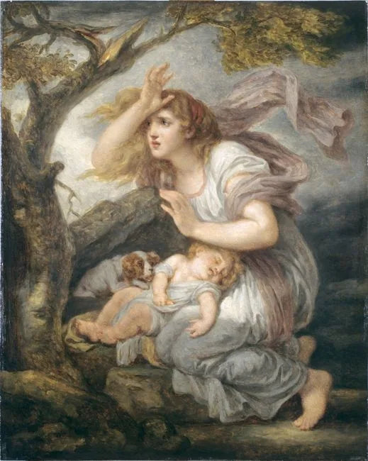 Young Woman Frightened by the Storm - Jean-Baptiste Greuze