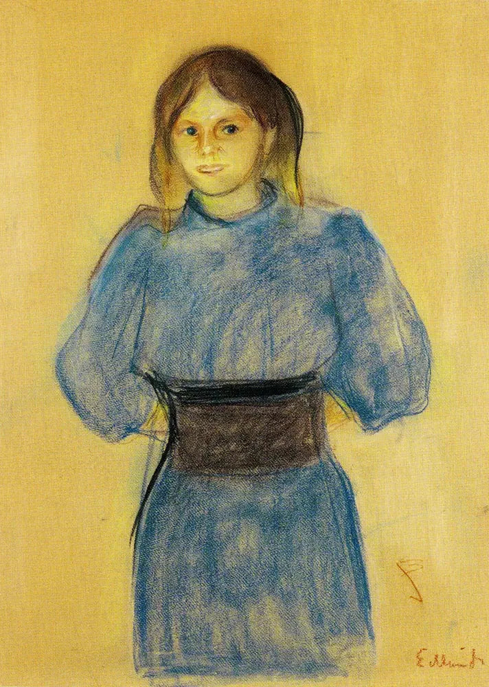 Young Woman in Blue - Edvard Munch