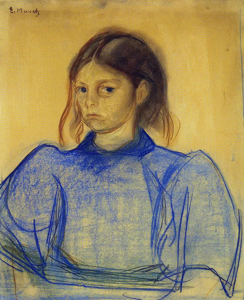 Young Woman in Blue - Edvard Munch