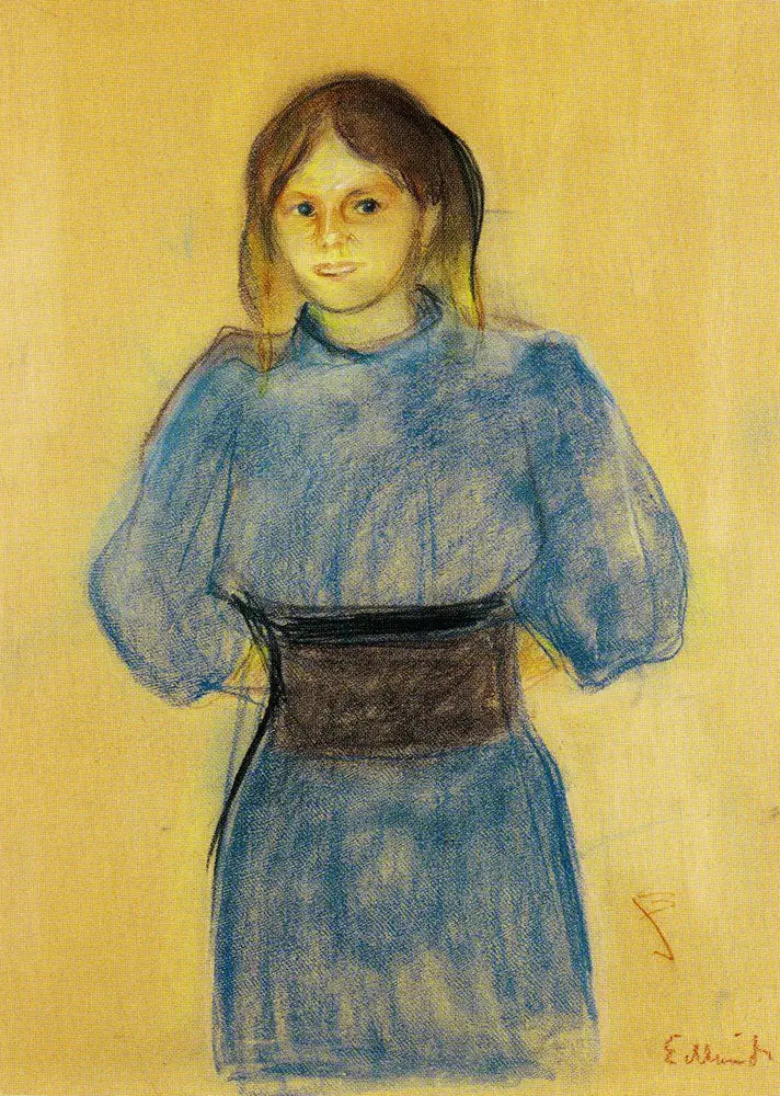 Young Woman in Blue - Edvard Munch