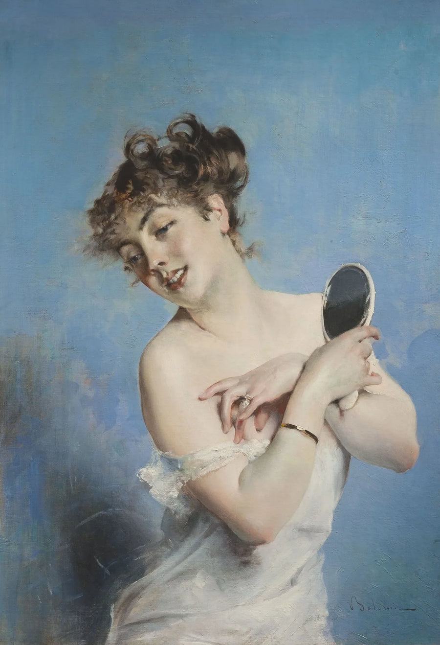 Young woman in a nightgown (personal care) - Giovanni Boldini