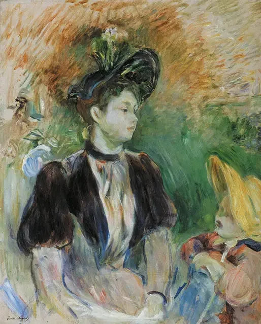 Jeune femme et enfant - Berthe Morisot image 1 tableau peint à l’huile sur toile