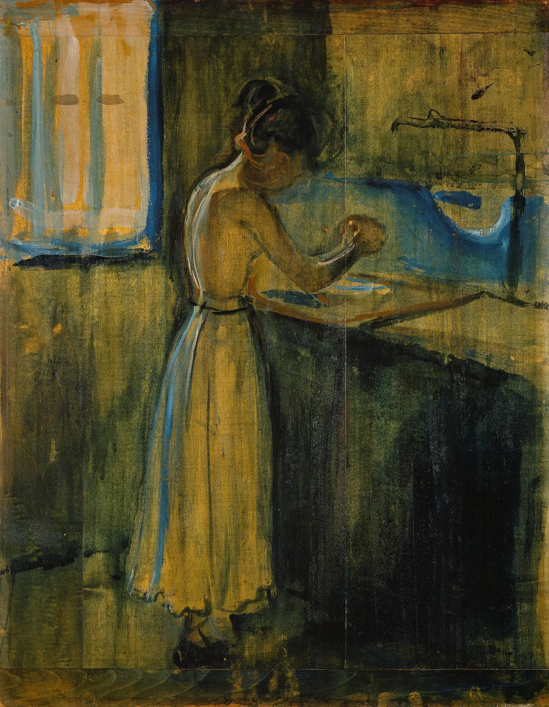 Young Woman and Wash - Edvard Munch