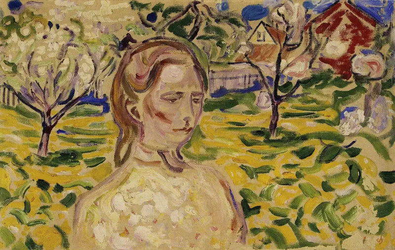 Young Woman and Ranunculus - Edvard Munch