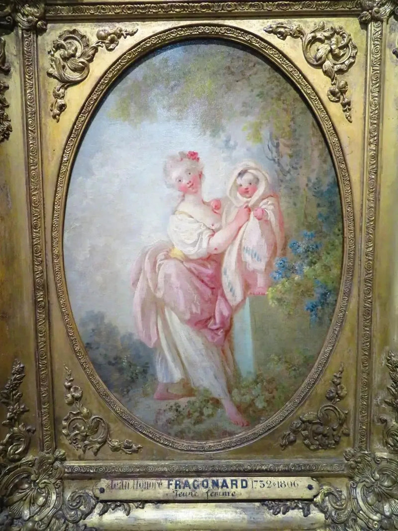 Young Woman Playing with a Child - Jean-Honoré Fragonard