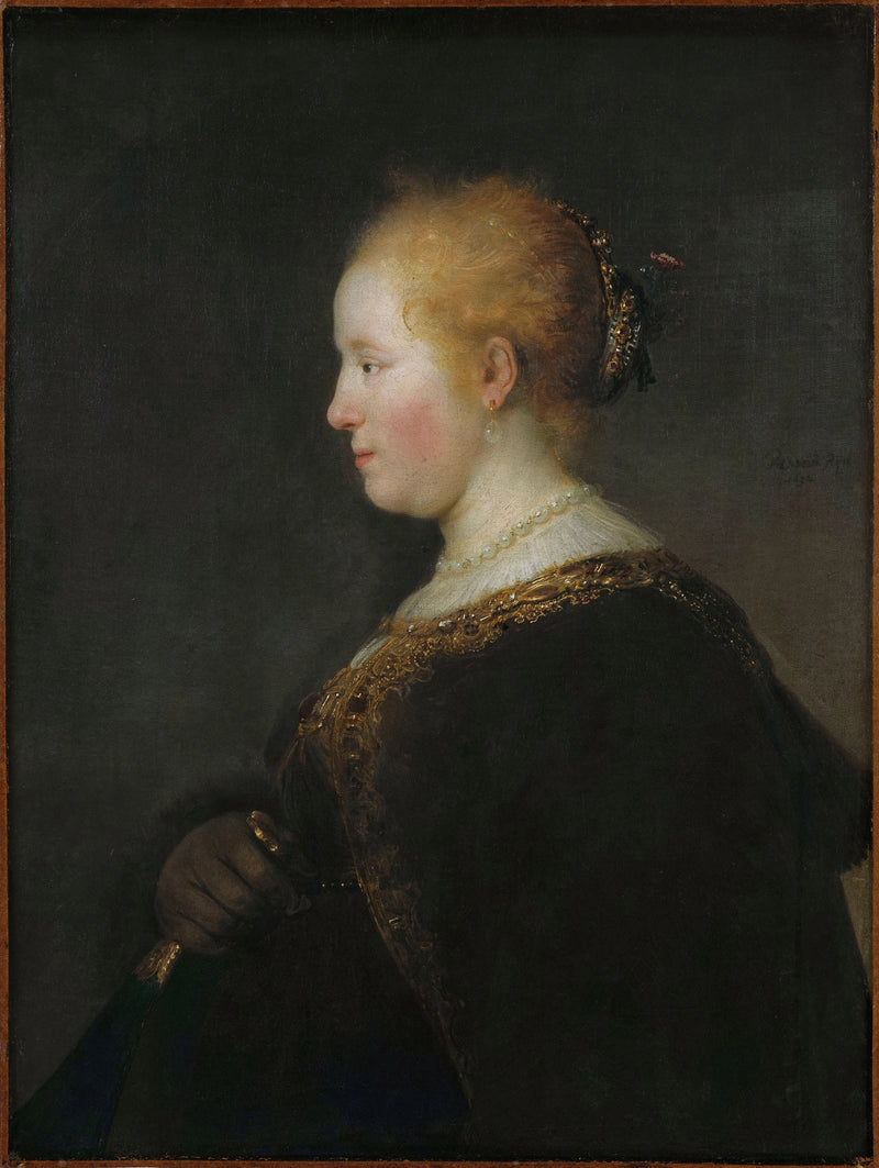 Lady Holding a Fan - Rembrandt