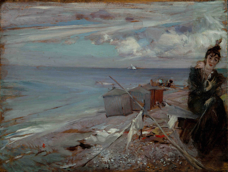 Young woman on the Ostende beach - Giovanni Boldini