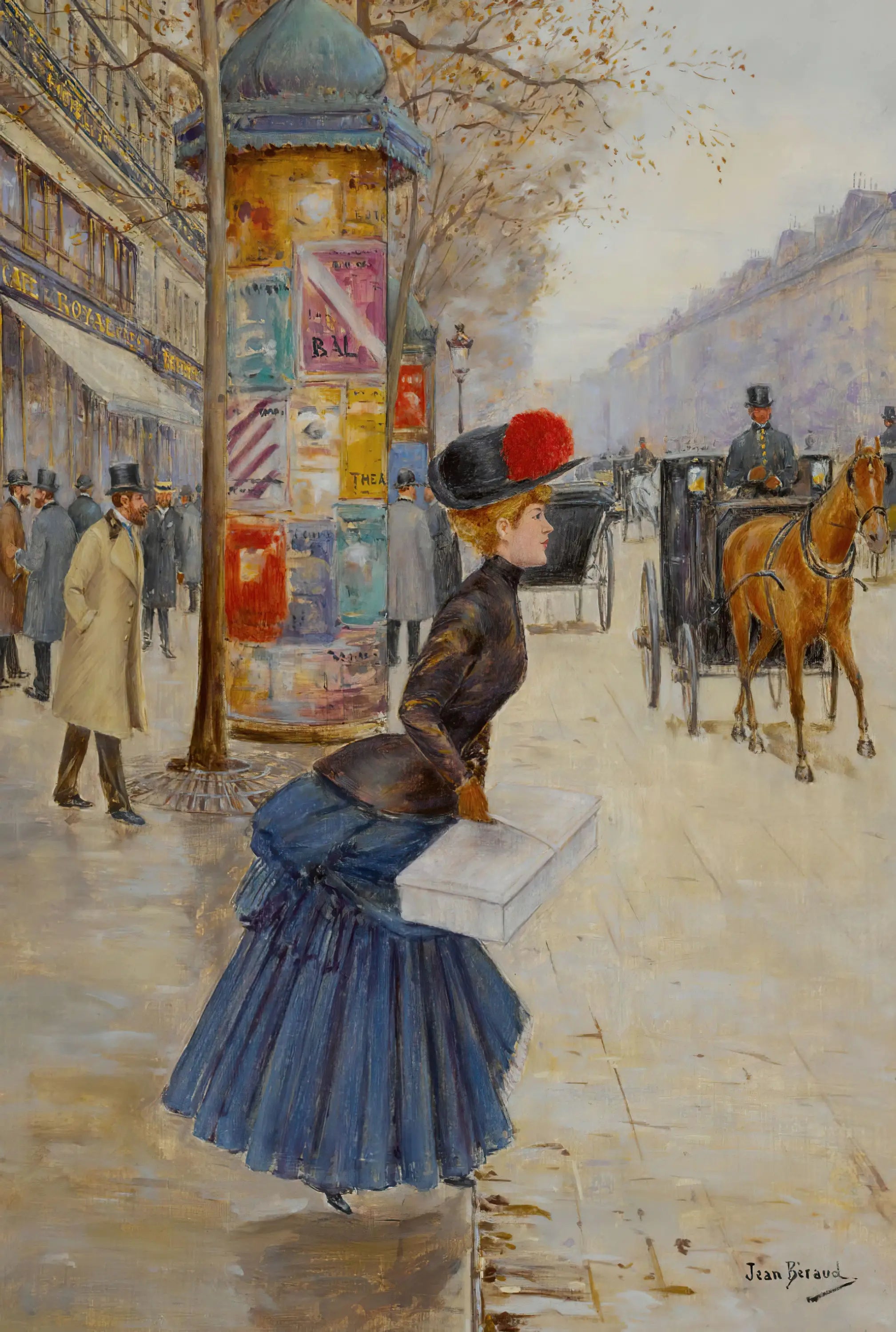 Jeune femme traversant le boulevard - Jean Béraud - Alpha Reproduction