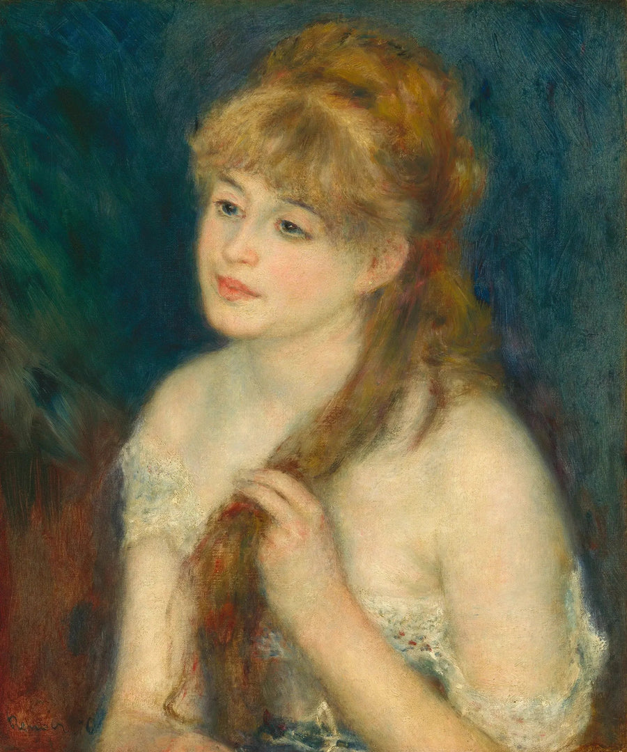 Young Woman Braiding Her Hair - Pierre-Auguste Renoir