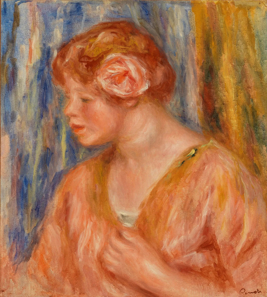 Young Girl with a Rose - Pierre-Auguste Renoir