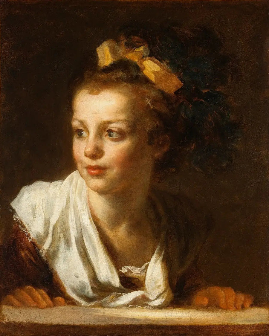 Young girl leaning on the windowsill - Jean-Honoré Fragonard