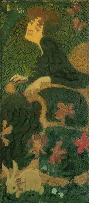 Young Girl Sitting with a Rabbit - Pierre Bonnard