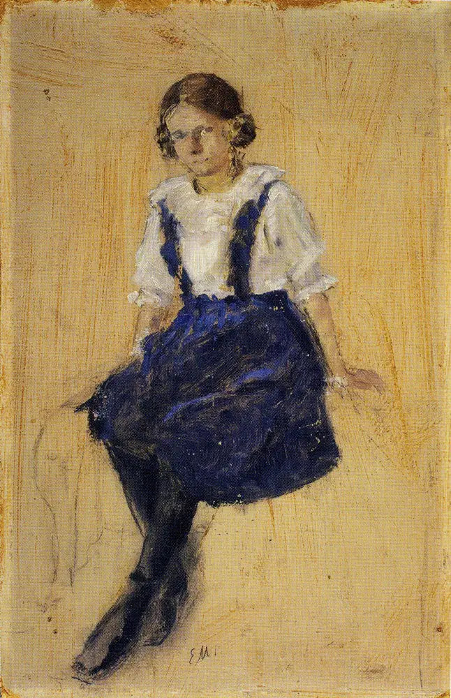 Young Girl Sitting - Edvard Munch
