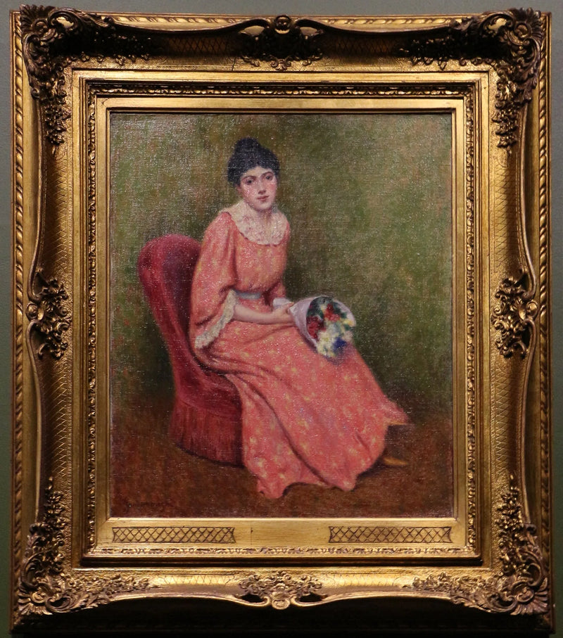 Young Girl with a Bouquet of Flowers - Federico Zandomeneghi