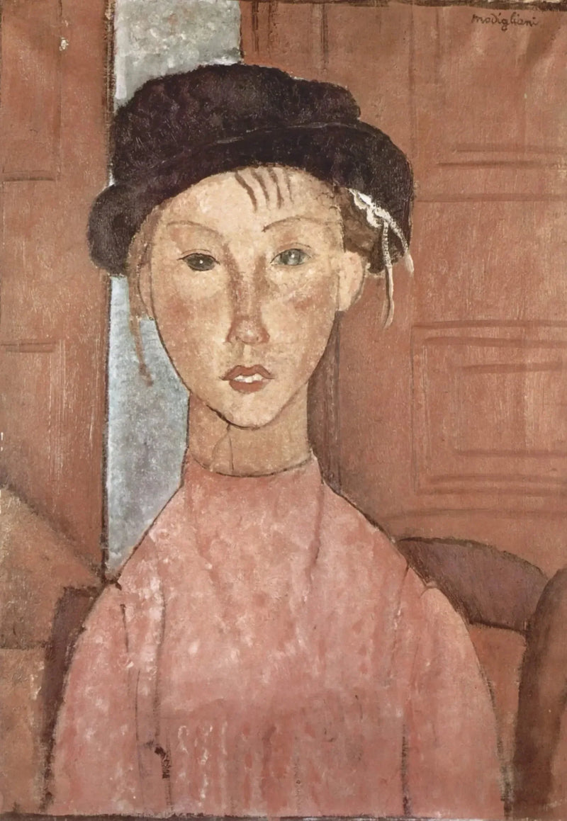 Young Girl with a Hat - Amedeo Modigliani