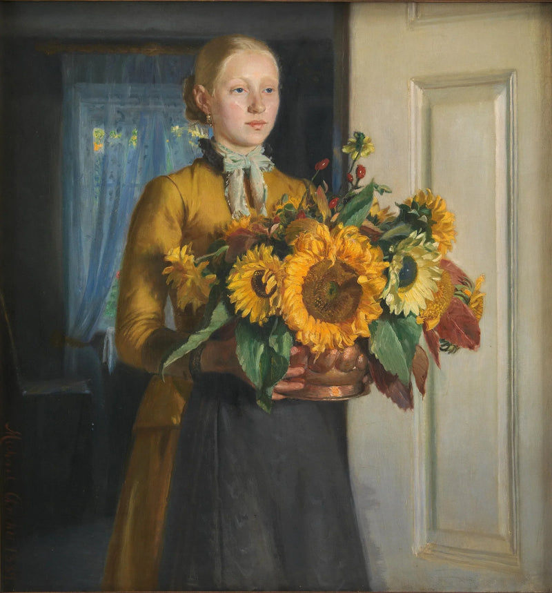 Girl with Sunflowers - Michael Peter Ancher