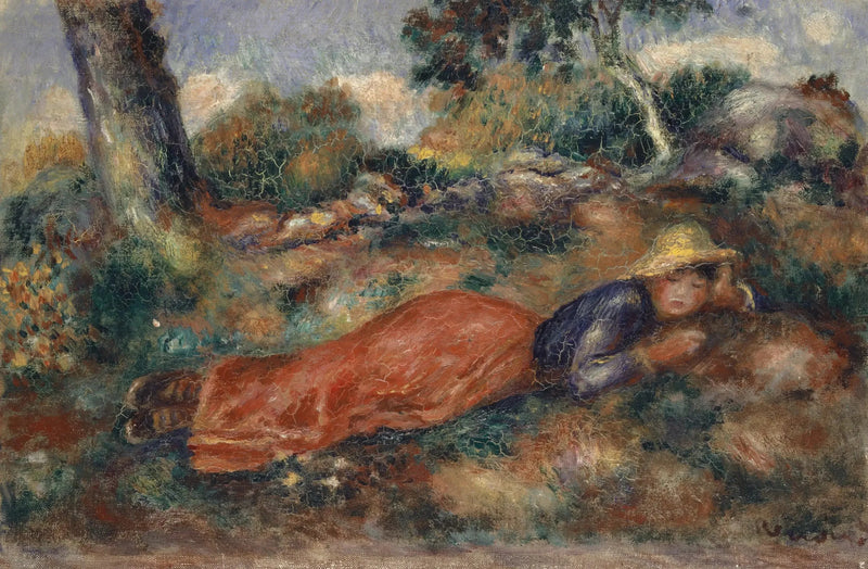 Young Girl Lying on the Grass - Pierre-Auguste Renoir
