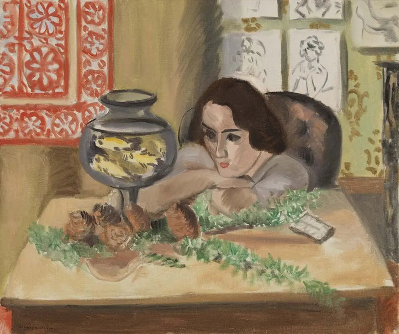 Young Girl in Front of an Aquarium - Henri Matisse