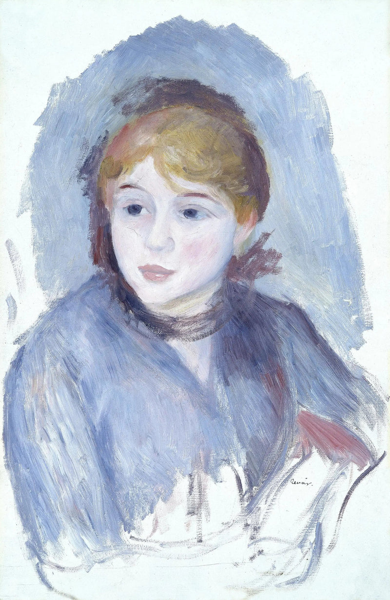 Young Girl in Blue - Pierre-Auguste Renoir
