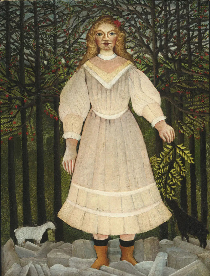 Young Girl in Pink - Henri Rousseau