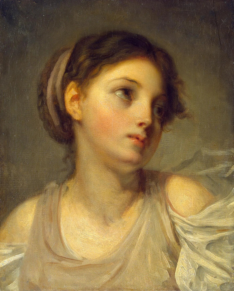 Young Girl in Lilac Tunic - Jean-Baptiste Greuze