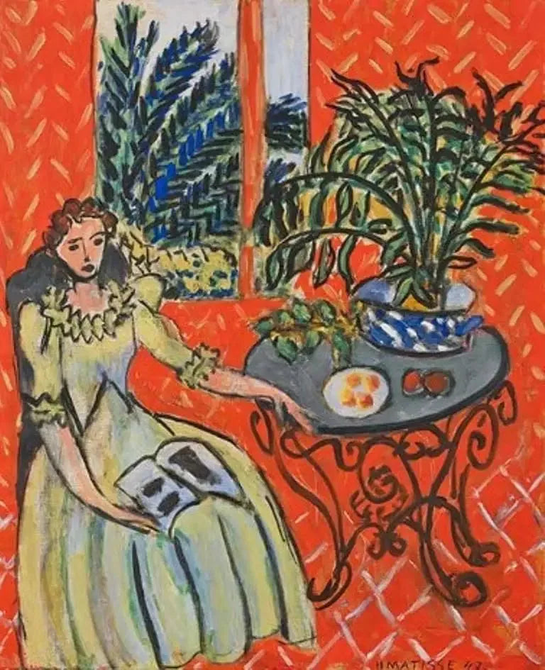 Young Girl in Green in a Red Interior - Henri Matisse