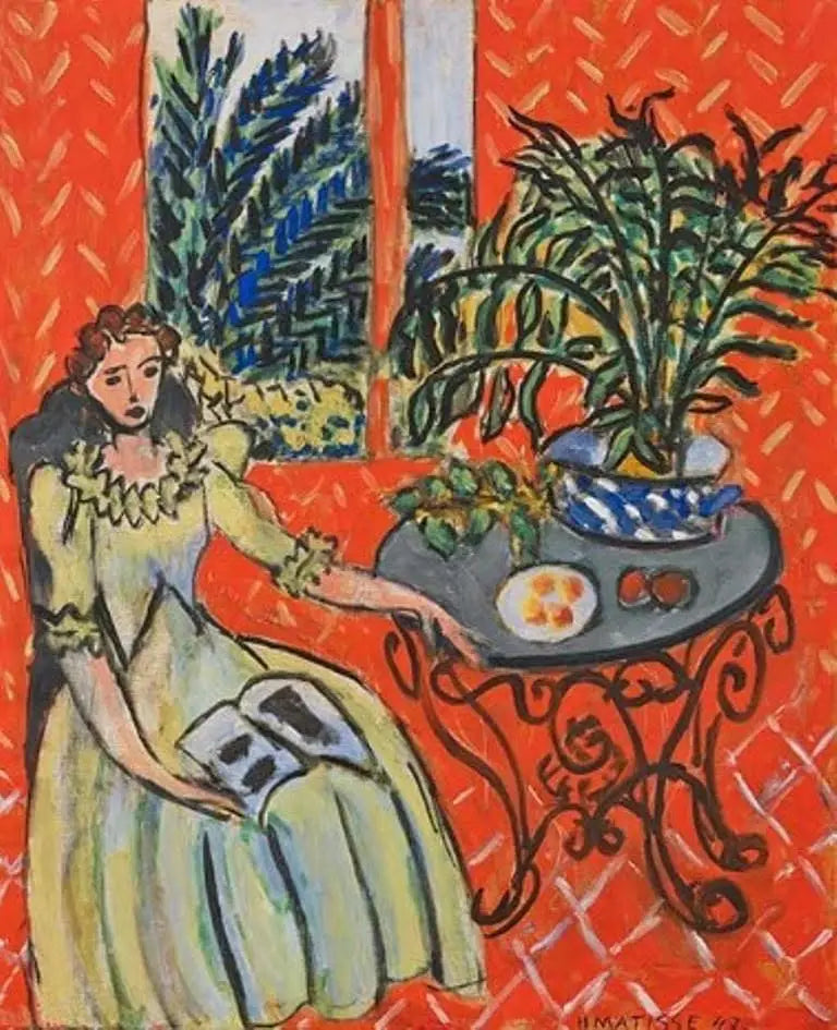 Young Girl in Green in a Red Interior - Henri Matisse