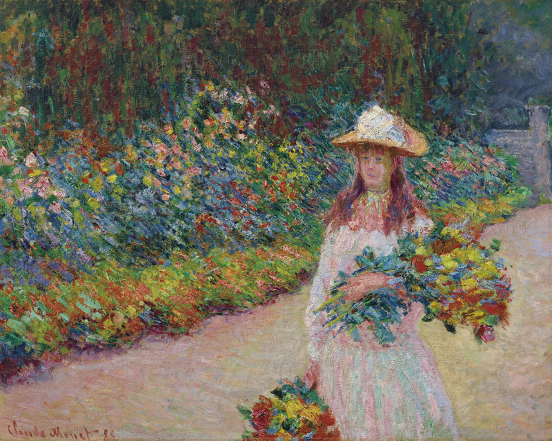 Young girl in the garden of Giverny W1207 - Claude Monet