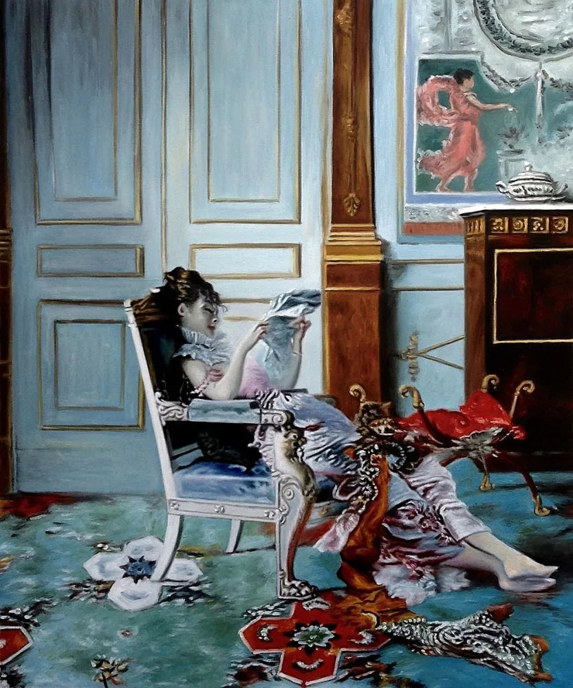 Young girl reading in a salon - Giovanni Boldini