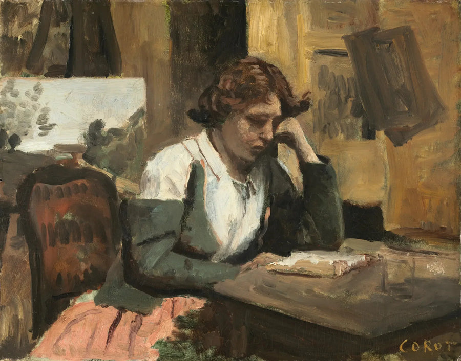 Young Girl Reading - Jean-Baptiste Camille Corot