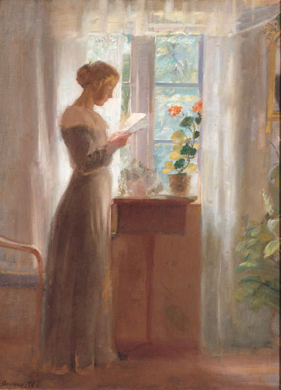 Young girl reading a letter. - Anna Ancher