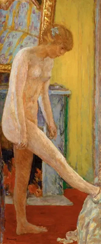Young Girl Nude in Front of the Fireplace - Pierre Bonnard