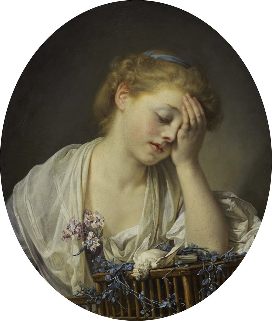 Young Girl Crying Over Her Dead Bird - Jean-Baptiste Greuze