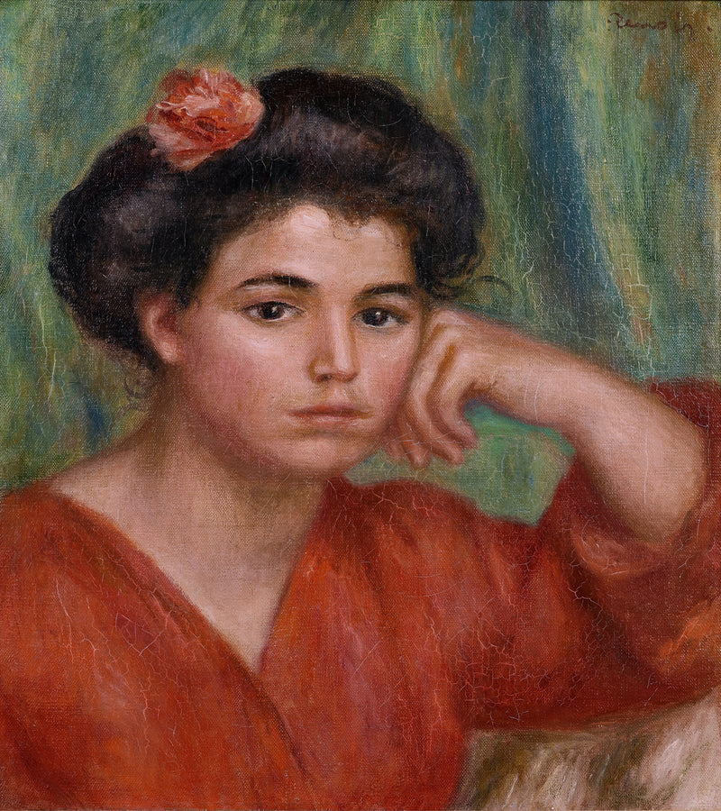 Young Girl with a Rose - Pierre-Auguste Renoir