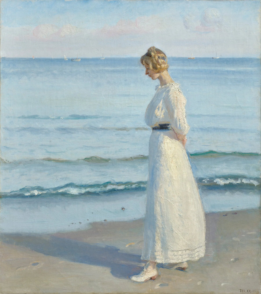 Young girl on Skagen Soenderstrand. -Michael Peter Ancher